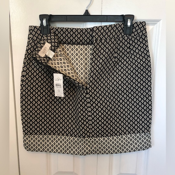 NWT Loft Black & Ivory A-line Skirt - Picture 2 of 10